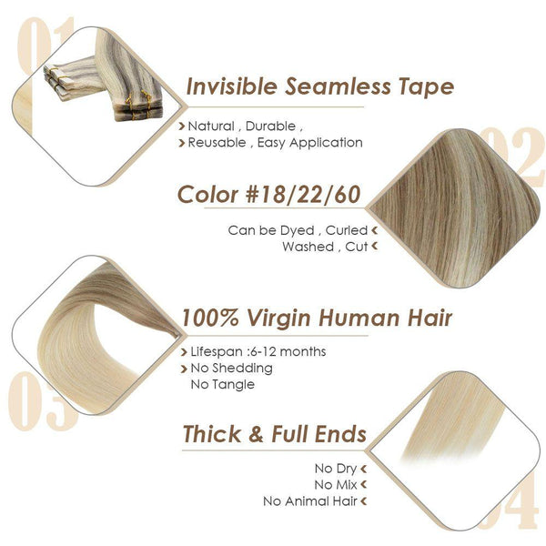 Invisible Seamless Injection Tape Hair Extensions