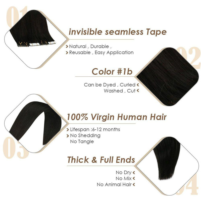 Invisible Seamless Tape in Virgin Human Hair Extensions Grey Blonde Hi –  Hetto Human Hair